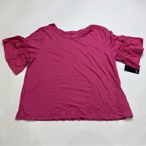 A.n.a A New Approach Frozen Berry Ruffled Sleeve Blouse Top Size XXL